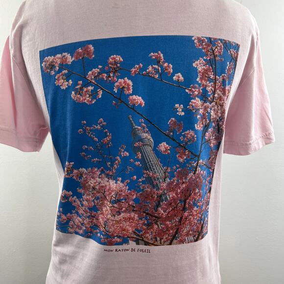 H&M DIVIDED Pink 'Mon Rayon de Soleil" Top Short Sleeves Crewneck Size XS - Picture 8 of 10